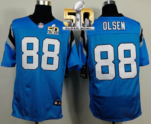 Nike Panthers #88 Greg Olsen Blue Alternate Super Bowl 50 Men's Stitched NFL Elite Jersey Nike Panthers #88 Greg Olsen Blue Alternate Super Bowl 50 Men's Stitched NFL Elite Jersey