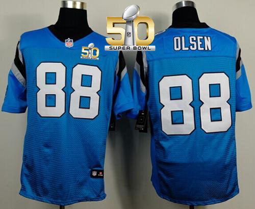 Nike Panthers #88 Greg Olsen Blue Alternate Super Bowl 50 Men's Stitched NFL Elite Jersey Nike Panthers #88 Greg Olsen Blue Alternate Super Bowl 50 Men's Stitched NFL Elite Jersey