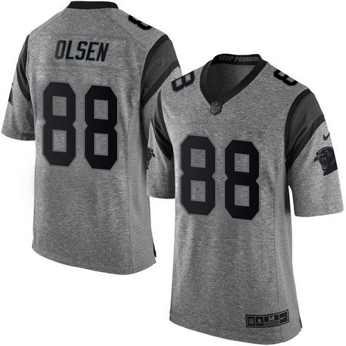 Nike Panthers #88 Greg Olsen Gray Men's Stitched NFL Limited Gridiron Gray Jersey Nike Panthers #88 Greg Olsen Gray Men's Stitched NFL Limited Gridiron Gray Jersey