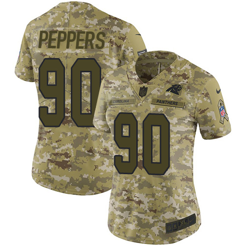 Nike Panthers #90 Julius Peppers Camo Women's Stitched NFL Limited 2018 Salute to Service Jersey Nike Panthers #90 Julius Peppers Camo Women's Stitched NFL Limited 2018 Salute to Service Jersey