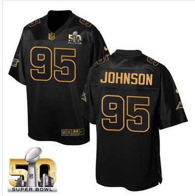 Nike Panthers #95 Charles Johnson Black Super Bowl 50 Men's Stitched NFL Elite Pro Line Gold Collection Jersey Nike Panthers #95 Charles Johnson Black Super Bowl 50 Men's Stitched NFL Elite Pro Line Gold Collection Jersey