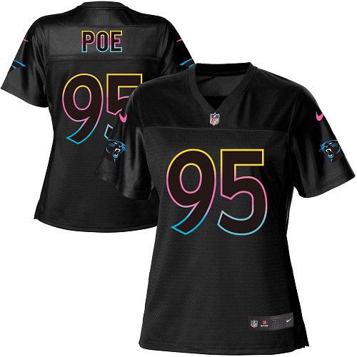 Nike Panthers #95 Dontari Poe Black Women's NFL Fashion Game Jersey Nike Panthers #95 Dontari Poe Black Women's NFL Fashion Game Jersey