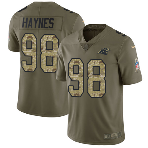Nike Panthers #98 Marquis Haynes Olive Camo Men's Stitched NFL Limited 2017 Salute To Service Jersey