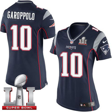 Nike Patriots #10 Jimmy Garoppolo Navy Blue Team Color Super Bowl LI 51 Women's Stitched NFL New Elite Jersey Nike Patriots #10 Jimmy Garoppolo Navy Blue Team Color Super Bowl LI 51 Women's Stitched NFL New Elite Jersey