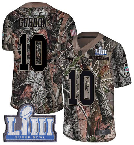 Nike Patriots #10 Josh Gordon Camo Super Bowl LIII Bound Men's Stitched NFL Limited Rush Realtree Jersey Nike Patriots #10 Josh Gordon Camo Super Bowl LIII Bound Men's Stitched NFL Limited Rush Realtree Jersey