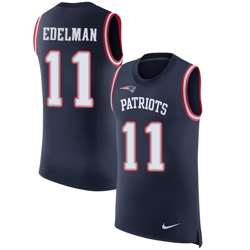 Nike Patriots #11 Julian Edelman Navy Blue Team Color Men's Stitched NFL Limited Rush Tank Top Jersey Nike Patriots #11 Julian Edelman Navy Blue Team Color Men's Stitched NFL Limited Rush Tank Top Jersey