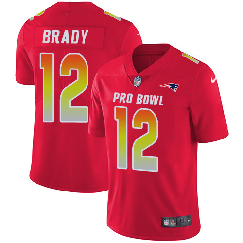 Nike Patriots #12 Tom Brady Red Men's Stitched NFL Limited AFC 2019 Pro Bowl Jersey Nike Patriots #12 Tom Brady Red Men's Stitched NFL Limited AFC 2019 Pro Bowl Jersey