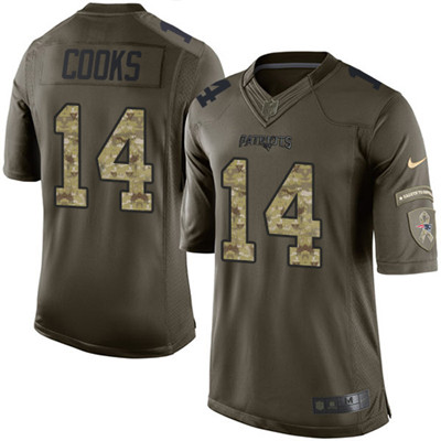 Nike Patriots #14 Brandin Cooks Green Men's Stitched NFL Limited 2015 Salute To Service Jersey
