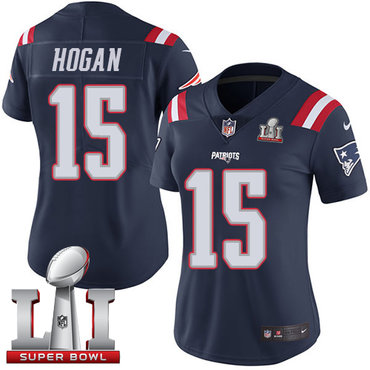 Nike Patriots #15 Chris Hogan Navy Blue Super Bowl LI 51 Women's Stitched NFL Limited Rush Jersey Nike Patriots #15 Chris Hogan Navy Blue Super Bowl LI 51 Women's Stitched NFL Limited Rush Jersey
