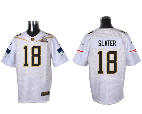 Nike Patriots #18 Matt Slater White 2016 Pro Bowl Men's Stitched NFL Elite Jersey Nike Patriots #18 Matt Slater White 2016 Pro Bowl Men's Stitched NFL Elite Jersey
