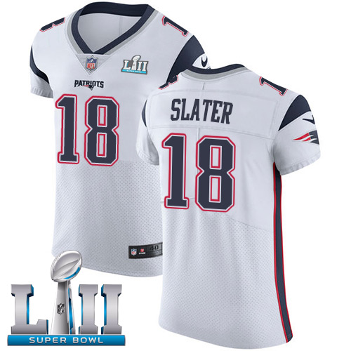 Nike Patriots #18 Matt Slater White Super Bowl LII Men's Stitched NFL Vapor Untouchable Elite Jersey Nike Patriots #18 Matt Slater White Super Bowl LII Men's Stitched NFL Vapor Untouchable Elite Jersey
