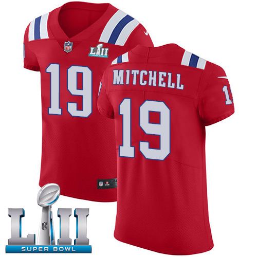 Nike Patriots #19 Malcolm Mitchell Red Alternate Super Bowl LII Men's Stitched NFL Vapor Untouchable Elite Jersey Nike Patriots #19 Malcolm Mitchell Red Alternate Super Bowl LII Men's Stitched NFL Vapor Untouchable Elite Jersey