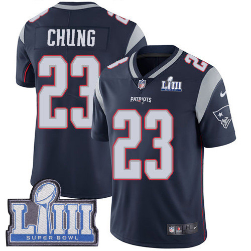 Nike Patriots #23 Patrick Chung Navy Blue Team Color Super Bowl LIII Bound Men's Stitched NFL Vapor Untouchable Limited Jersey Nike Patriots #23 Patrick Chung Navy Blue Team Color Super Bowl LIII Bound Men's Stitched NFL Vapor Untouchable Limited Jersey