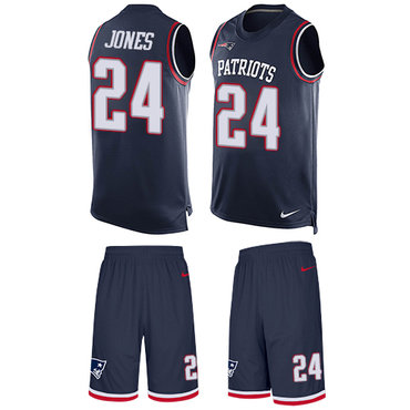 Nike Patriots #24 Cyrus Jones Navy Blue Team Color Men's Stitched NFL Limited Tank Top Suit Jersey Nike Patriots #24 Cyrus Jones Navy Blue Team Color Men's Stitched NFL Limited Tank Top Suit Jersey