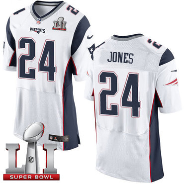 Nike Patriots #24 Cyrus Jones White Super Bowl LI 51 Men's Stitched NFL New Elite Jersey Nike Patriots #24 Cyrus Jones White Super Bowl LI 51 Men's Stitched NFL New Elite Jersey