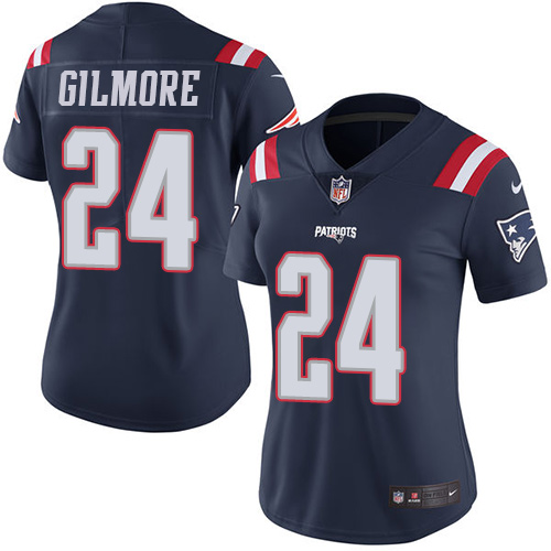 Nike Patriots #24 Stephon Gilmore Navy Blue Women's Stitched NFL Limited Rush Jersey Nike Patriots #24 Stephon Gilmore Navy Blue Women's Stitched NFL Limited Rush Jersey