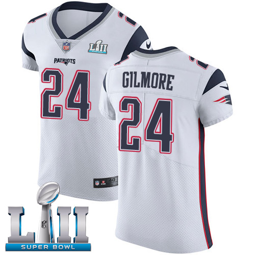 Nike Patriots #24 Stephon Gilmore White Super Bowl LII Men's Stitched NFL Vapor Untouchable Elite Jersey Nike Patriots #24 Stephon Gilmore White Super Bowl LII Men's Stitched NFL Vapor Untouchable Elite Jersey
