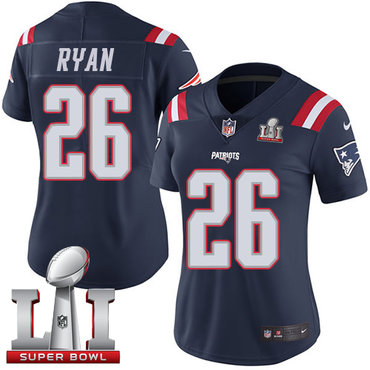 Nike Patriots #26 Logan Ryan Navy Blue Super Bowl LI 51 Women's Stitched NFL Limited Rush Jersey Nike Patriots #26 Logan Ryan Navy Blue Super Bowl LI 51 Women's Stitched NFL Limited Rush Jersey