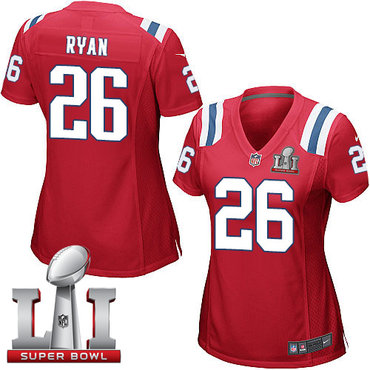 Nike Patriots #26 Logan Ryan Red Alternate Super Bowl LI 51 Women's Stitched NFL Elite Jersey Nike Patriots #26 Logan Ryan Red Alternate Super Bowl LI 51 Women's Stitched NFL Elite Jersey