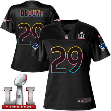 Nike Patriots #29 LeGarrette Blount Black Super Bowl LI 51 Women's NFL Fashion Game Jersey Nike Patriots #29 LeGarrette Blount Black Super Bowl LI 51 Women's NFL Fashion Game Jersey