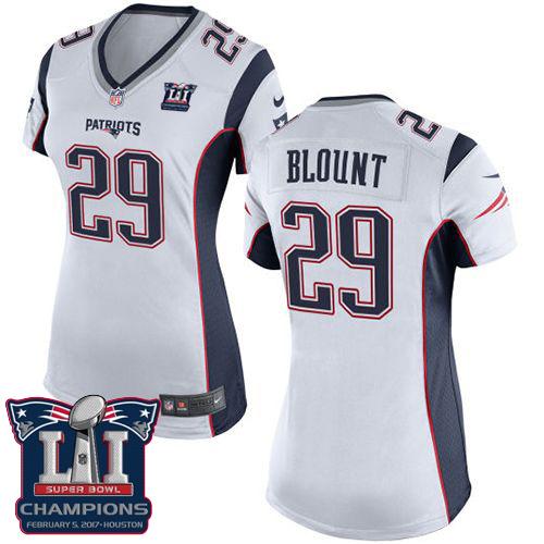 Nike Patriots #29 LeGarrette Blount White Super Bowl LI Champions Women's Stitched NFL New Elite Jersey Nike Patriots #29 LeGarrette Blount White Super Bowl LI Champions Women's Stitched NFL New Elite Jersey