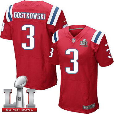 Nike Patriots #3 Stephen Gostkowski Red Alternate Super Bowl LI 51 Men's Stitched NFL Elite Jersey Nike Patriots #3 Stephen Gostkowski Red Alternate Super Bowl LI 51 Men's Stitched NFL Elite Jersey