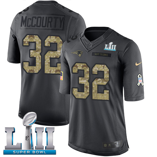 Nike Patriots #32 Devin McCourty Black Super Bowl LII Men's Stitched NFL Limited 2016 Salute To Service Jersey Nike Patriots #32 Devin McCourty Black Super Bowl LII Men's Stitched NFL Limited 2016 Salute To Service Jersey