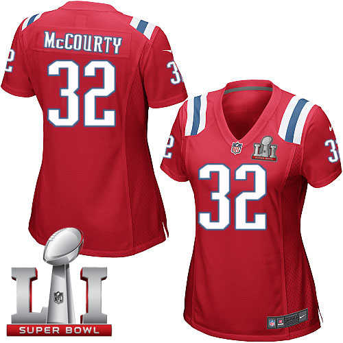 Nike Patriots #32 Devin McCourty Red Alternate Super Bowl LI 51 Women's Stitched NFL Elite Jersey