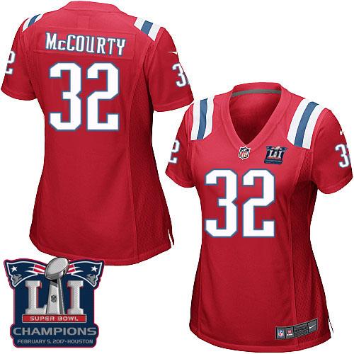 Nike Patriots #32 Devin McCourty Red Alternate Super Bowl LI Champions Women's Stitched NFL Elite Jersey
