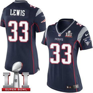 Nike Patriots #33 Dion Lewis Navy Blue Team Color Super Bowl LI 51 Women's Stitched NFL New Elite Jersey Nike Patriots #33 Dion Lewis Navy Blue Team Color Super Bowl LI 51 Women's Stitched NFL New Elite Jersey