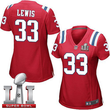 Nike Patriots #33 Dion Lewis Red Alternate Super Bowl LI 51 Women's Stitched NFL Elite Jersey Nike Patriots #33 Dion Lewis Red Alternate Super Bowl LI 51 Women's Stitched NFL Elite Jersey