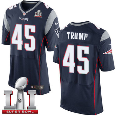Nike Patriots #45 Donald Trump Navy Blue Team Color Super Bowl LI 51 Men's Stitched NFL Elite Jersey Nike Patriots #45 Donald Trump Navy Blue Team Color Super Bowl LI 51 Men's Stitched NFL Elite Jersey