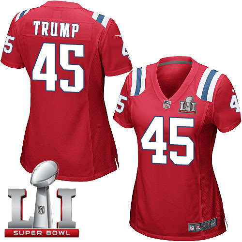 Nike Patriots #45 Donald Trump Red Alternate Super Bowl LI 51 Women's Stitched NFL Elite Jersey Nike Patriots #45 Donald Trump Red Alternate Super Bowl LI 51 Women's Stitched NFL Elite Jersey