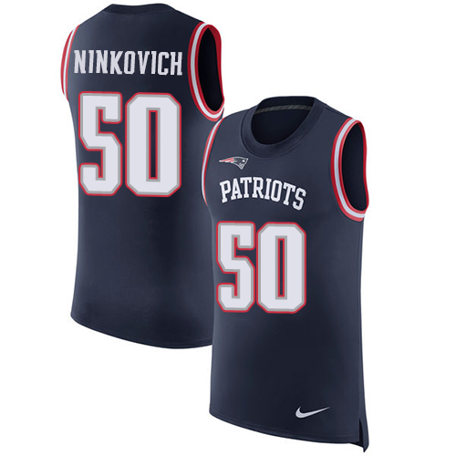 Nike Patriots #50 Rob Ninkovich Navy Blue Team Color Men's Stitched NFL Limited Rush Tank Top Jersey Nike Patriots #50 Rob Ninkovich Navy Blue Team Color Men's Stitched NFL Limited Rush Tank Top Jersey
