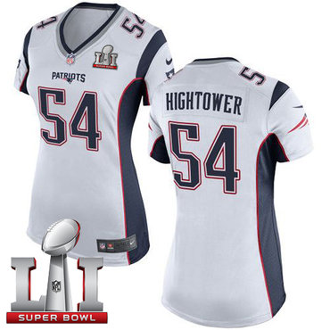 Nike Patriots #54 Dont'a Hightower White Super Bowl LI 51 Women's Stitched NFL New Elite Jersey Nike Patriots #54 Dont'a Hightower White Super Bowl LI 51 Women's Stitched NFL New Elite Jersey