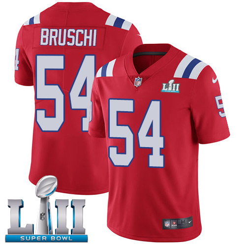 Nike Patriots #54 Tedy Bruschi Red Alternate Super Bowl LII Men's Stitched NFL Vapor Untouchable Limited Jersey Nike Patriots #54 Tedy Bruschi Red Alternate Super Bowl LII Men's Stitched NFL Vapor Untouchable Limited Jersey