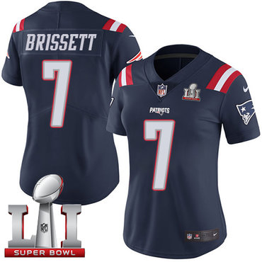 Nike Patriots #7 Jacoby Brissett Navy Blue Super Bowl LI 51 Women's Stitched NFL Limited Rush Jersey Nike Patriots #7 Jacoby Brissett Navy Blue Super Bowl LI 51 Women's Stitched NFL Limited Rush Jersey