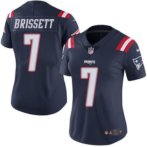 Nike Patriots #7 Jacoby Brissett Navy Blue Women's Stitched NFL Limited Rush Jersey Nike Patriots #7 Jacoby Brissett Navy Blue Women's Stitched NFL Limited Rush Jersey