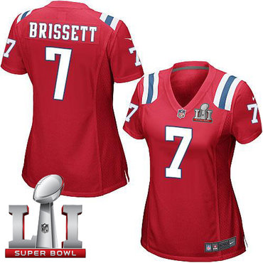 Nike Patriots #7 Jacoby Brissett Red Alternate Super Bowl LI 51 Women's Stitched NFL Elite Jersey Nike Patriots #7 Jacoby Brissett Red Alternate Super Bowl LI 51 Women's Stitched NFL Elite Jersey
