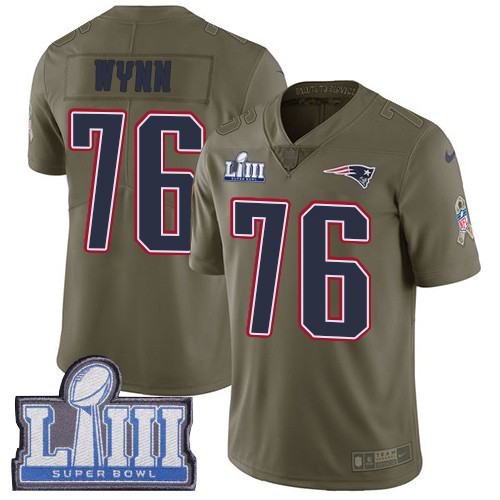 Nike Patriots #76 Isaiah Wynn Olive Super Bowl LIII Bound Men's Stitched NFL Limited 2017 Salute To Service Jersey Nike Patriots #76 Isaiah Wynn Olive Super Bowl LIII Bound Men's Stitched NFL Limited 2017 Salute To Service Jersey