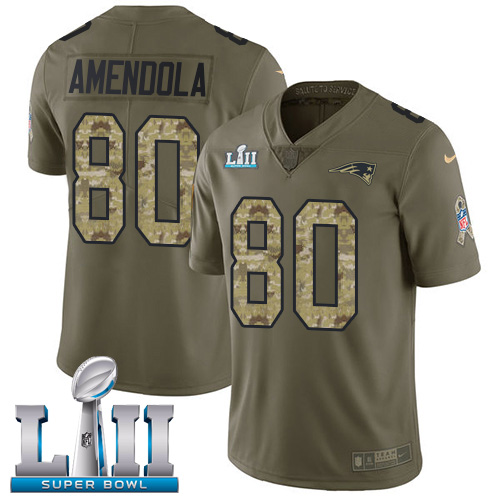 Nike Patriots #80 Danny Amendola Olive Camo Super Bowl LII Men's Stitched NFL Limited 2017 Salute To Service Jersey Nike Patriots #80 Danny Amendola Olive Camo Super Bowl LII Men's Stitched NFL Limited 2017 Salute To Service Jersey