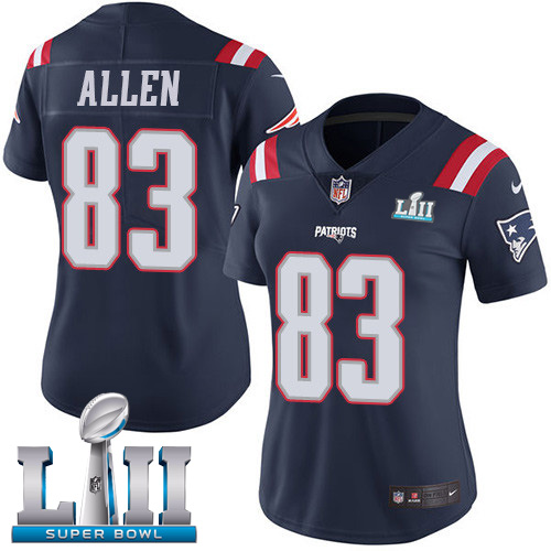 Nike Patriots #83 Dwayne Allen Navy Blue Super Bowl LII Women's Stitched NFL Limited Rush Jersey Nike Patriots #83 Dwayne Allen Navy Blue Super Bowl LII Women's Stitched NFL Limited Rush Jersey