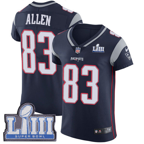 Nike Patriots #83 Dwayne Allen Navy Blue Team Color Super Bowl LIII Bound Men's Stitched NFL Vapor Untouchable Elite Jersey Nike Patriots #83 Dwayne Allen Navy Blue Team Color Super Bowl LIII Bound Men's Stitched NFL Vapor Untouchable Elite Jersey