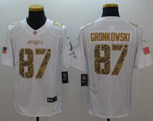 Nike Patriots #87 Rob Gronkowski White Men's Stitched NFL Limited Salute to Service Jersey Nike Patriots #87 Rob Gronkowski White Men's Stitched NFL Limited Salute to Service Jersey