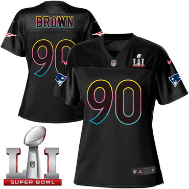 Nike Patriots #90 Malcom Brown Black Super Bowl LI 51 Women's NFL Fashion Game Jersey Nike Patriots #90 Malcom Brown Black Super Bowl LI 51 Women's NFL Fashion Game Jersey
