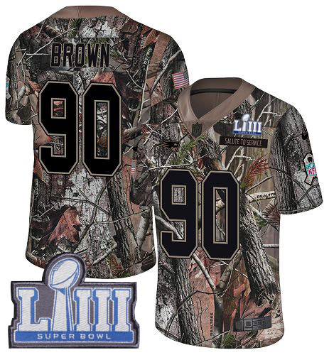 Nike Patriots #90 Malcom Brown Camo Super Bowl LIII Bound Men's Stitched NFL Limited Rush Realtree Jersey Nike Patriots #90 Malcom Brown Camo Super Bowl LIII Bound Men's Stitched NFL Limited Rush Realtree Jersey