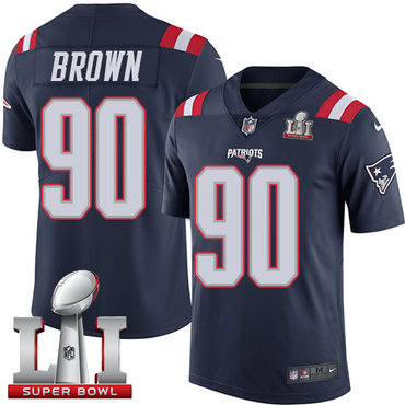 Nike Patriots #90 Malcom Brown Navy Blue Super Bowl LI 51 Men's Stitched NFL Limited Rush Jersey Nike Patriots #90 Malcom Brown Navy Blue Super Bowl LI 51 Men's Stitched NFL Limited Rush Jersey