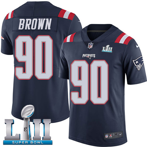 Nike Patriots #90 Malcom Brown Navy Blue Super Bowl LII Youth Stitched NFL Limited Rush Jersey Nike Patriots #90 Malcom Brown Navy Blue Super Bowl LII Youth Stitched NFL Limited Rush Jersey