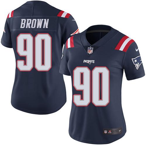 Nike Patriots #90 Malcom Brown Navy Blue Women's Stitched NFL Limited Rush Jersey Nike Patriots #90 Malcom Brown Navy Blue Women's Stitched NFL Limited Rush Jersey
