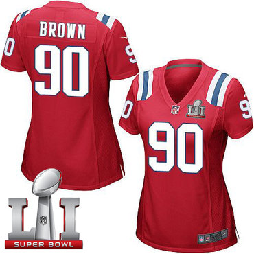 Nike Patriots #90 Malcom Brown Red Alternate Super Bowl LI 51 Women's Stitched NFL Elite Jersey Nike Patriots #90 Malcom Brown Red Alternate Super Bowl LI 51 Women's Stitched NFL Elite Jersey